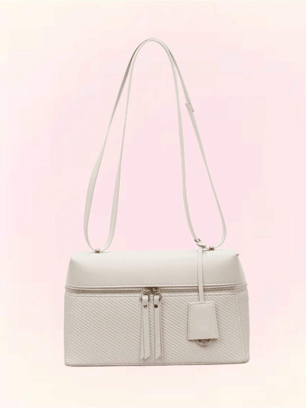 Women's Cream Textured Crossbody Vanity Bag 2-in-1 - Picture 3 of 5